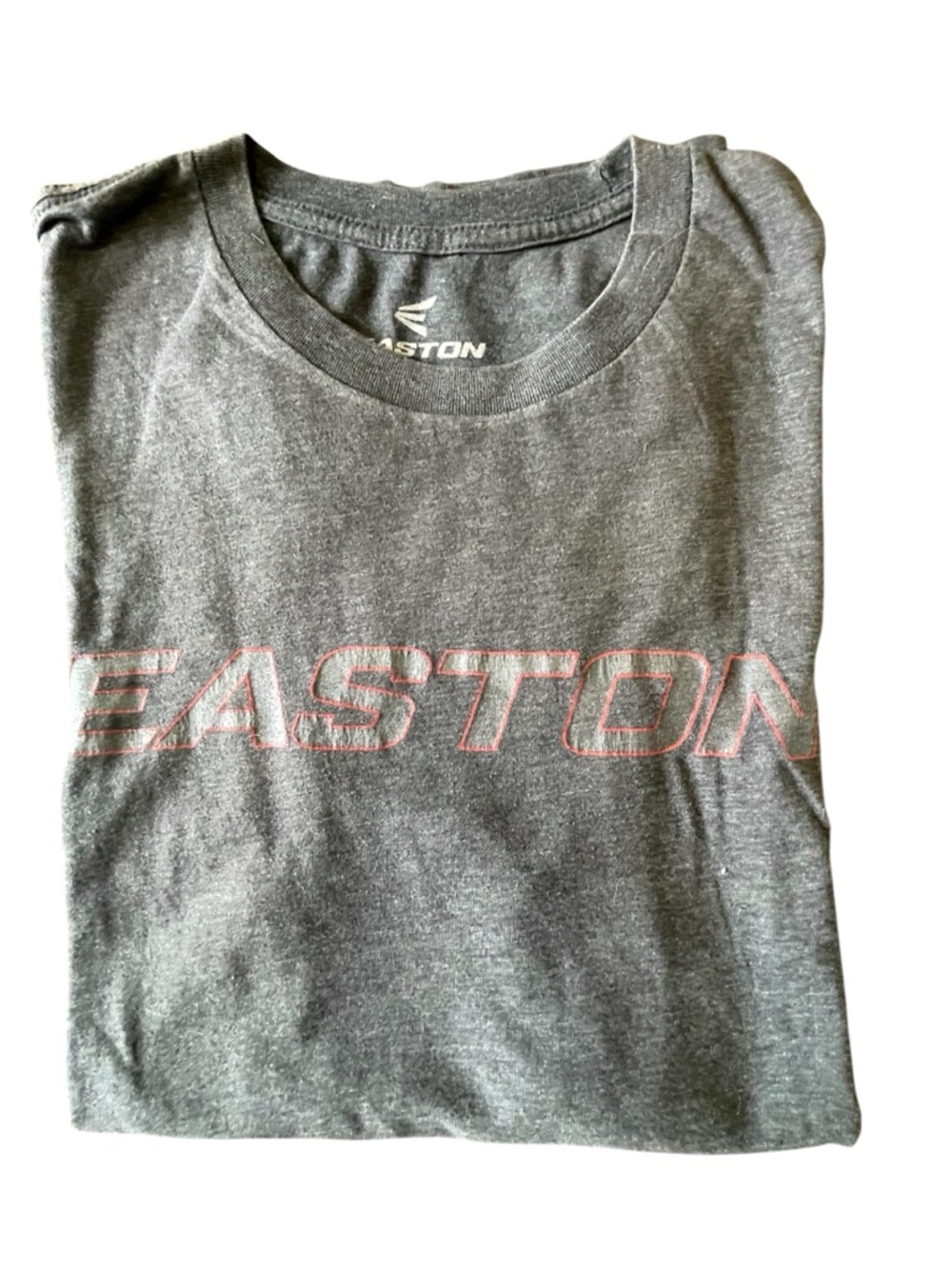 Easton Men’s Size Small Heather Gray Tee with Red Logo Outline, T-Shirts 3/$15